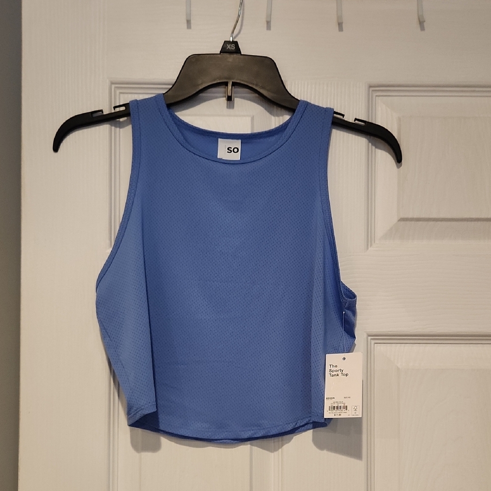 SO Women's Vibrant Blue Mesh Tank Top XS